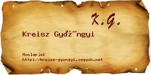 Kreisz Gyöngyi névjegykártya